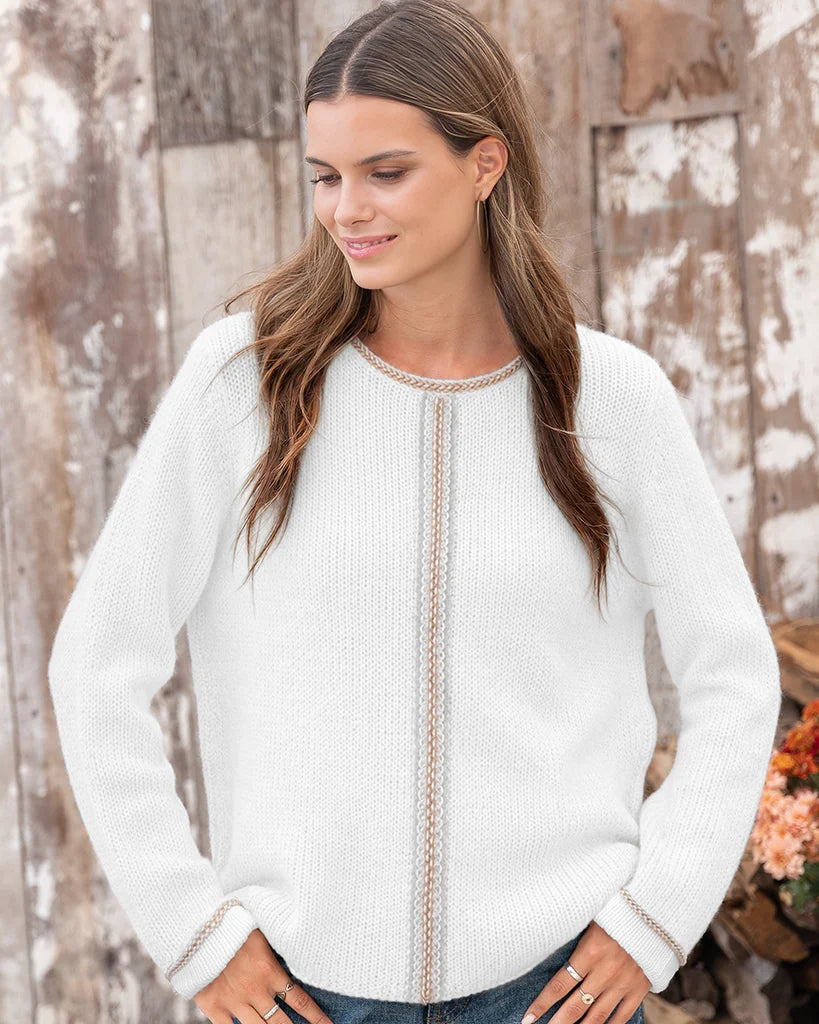 Wooden Ships Kira Rollneck Chunky Sweater | Snow/Gray/Latte