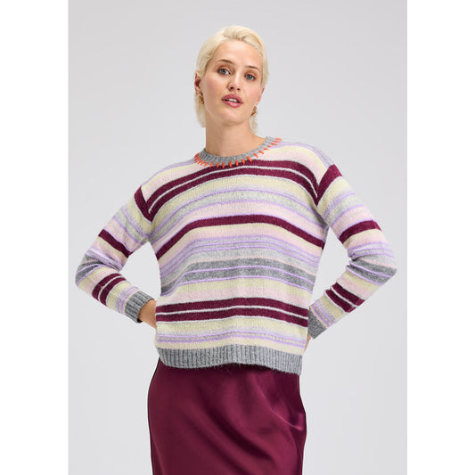 Zaket & Plover  Mohair Stripe Sweater - Cloud