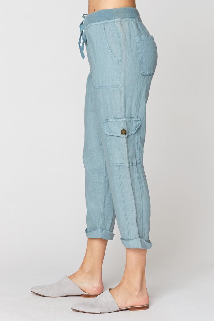 XCVI Moya Cuffed Linen Crop Pant