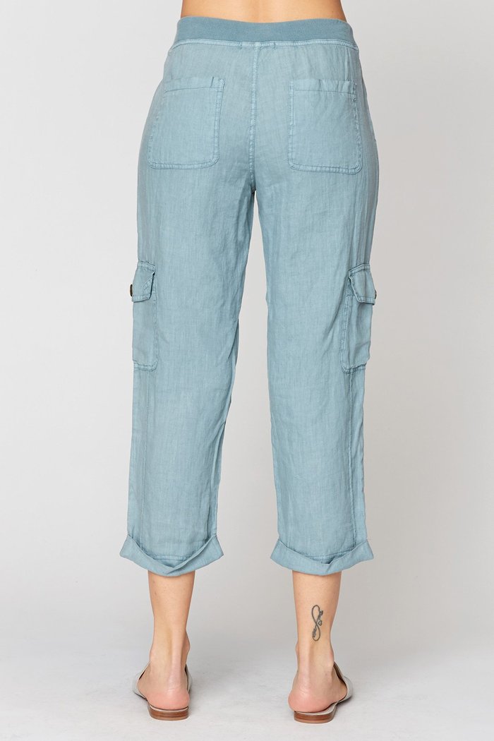 XCVI Moya Cuffed Linen Crop Pant