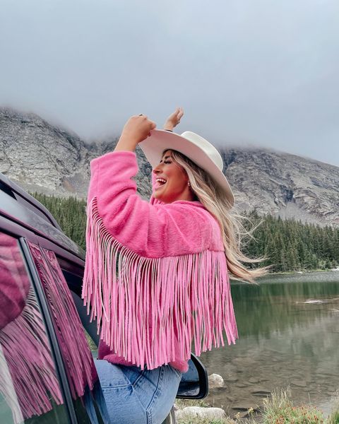 Buddy Love Skylar Fringe Faux Fur Jacket