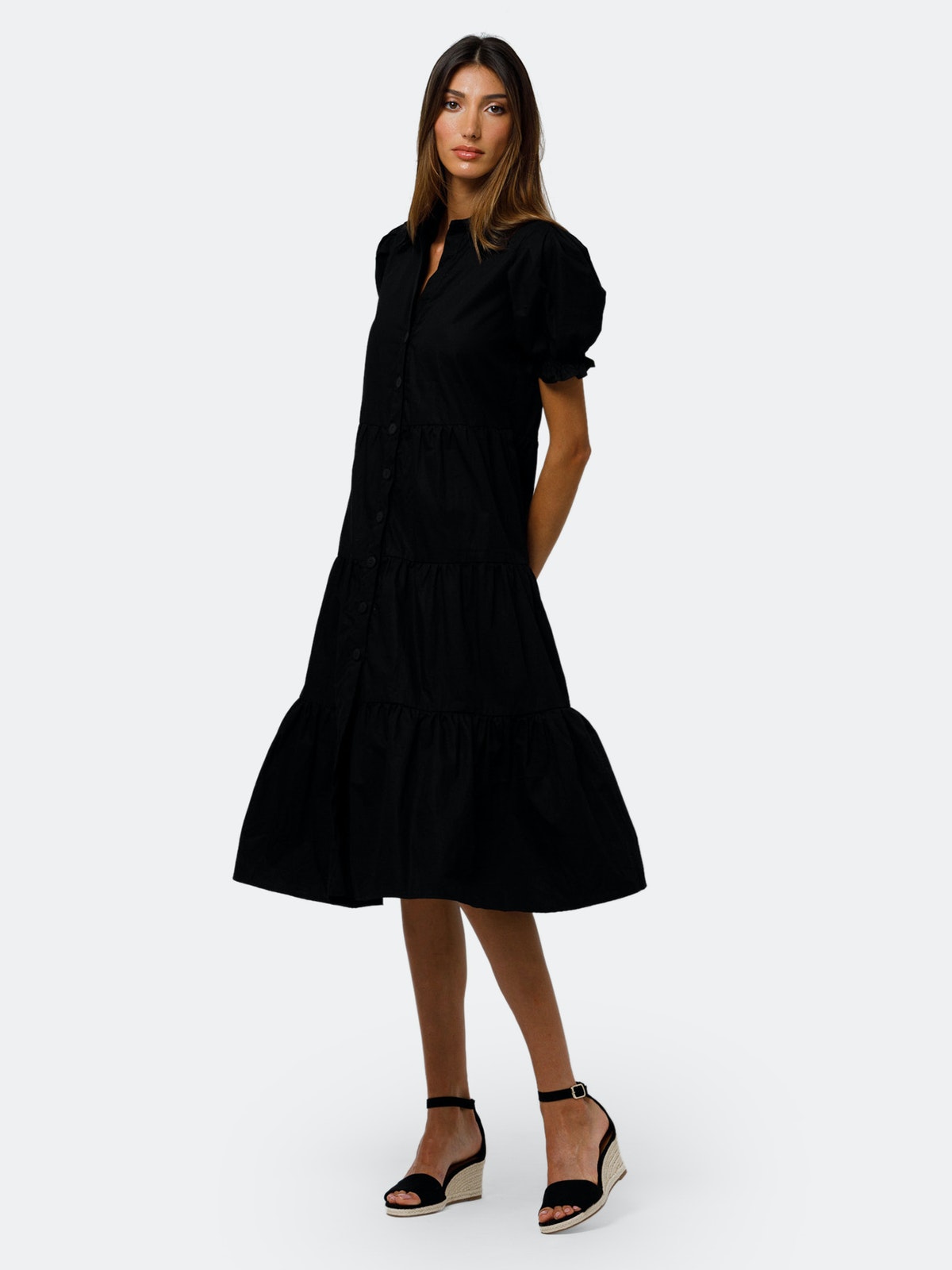 Beachgold Blanca Midi Dress Black