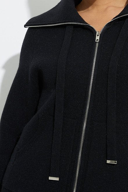 Charlie B Hoodie Sweater With Zipper Black