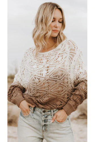 Elan Sophie Crochet Sweater