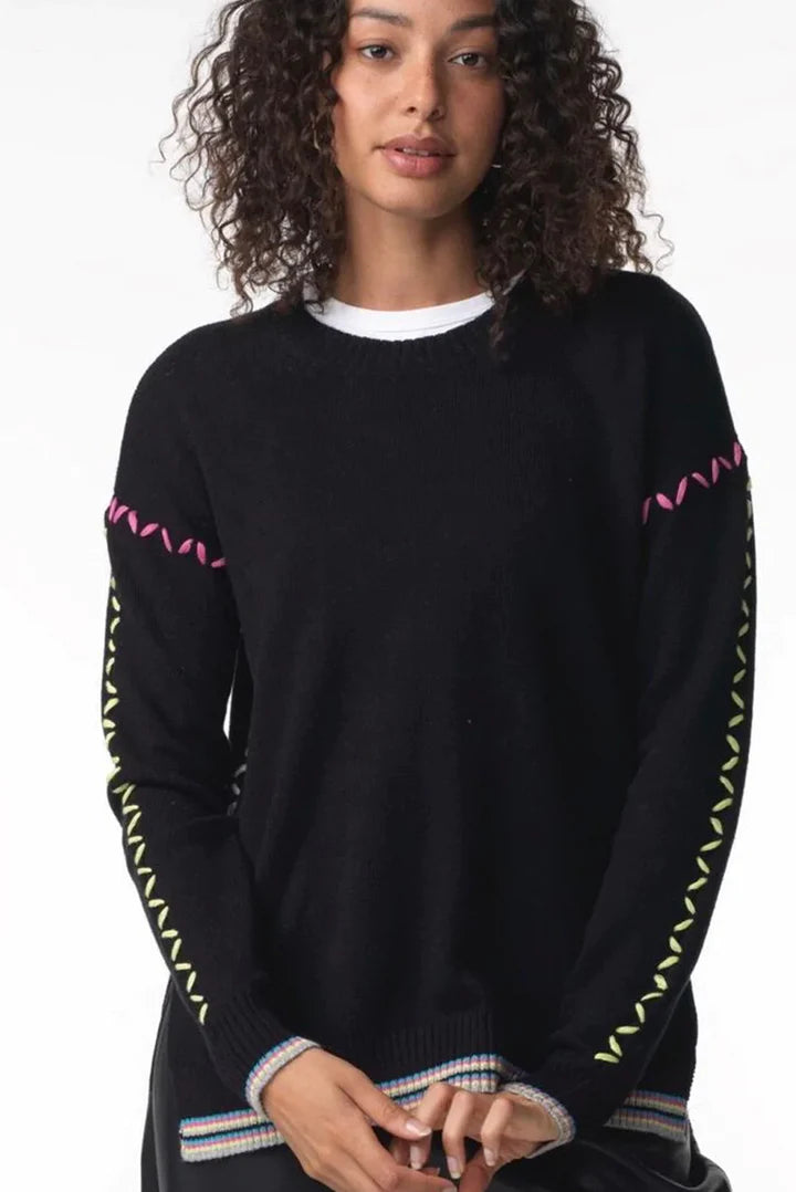 Zaket & Plover Thread Detail Sweater Black