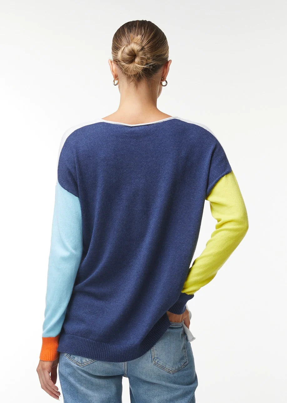 Zaket & Plover Colour Contrast Sweater