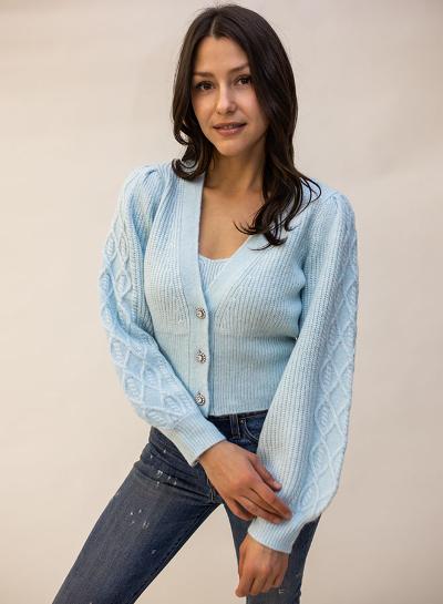 Design History Jewel Button Cardigan Sweater