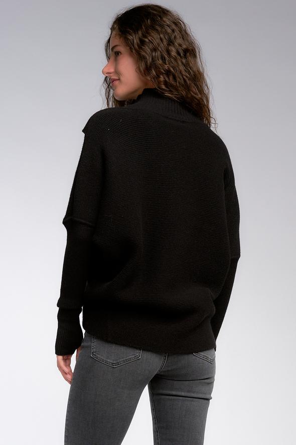 Elan Keegan Cross Front Sweater Black